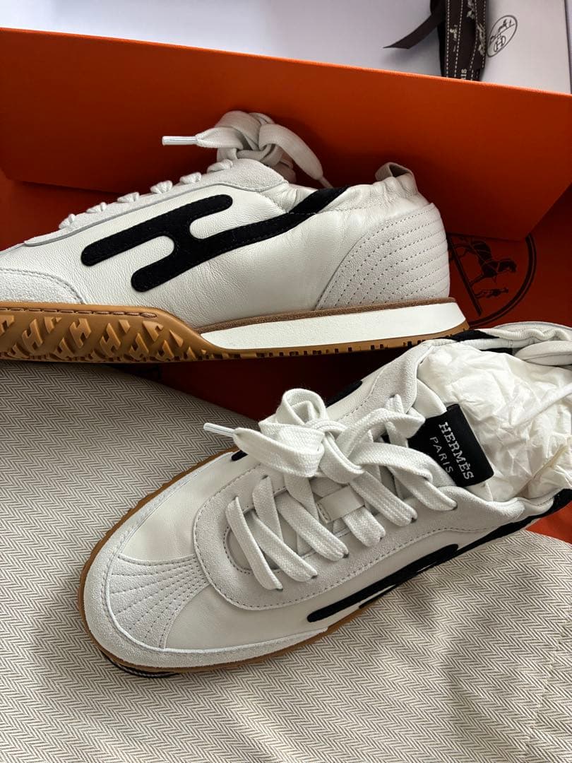エルメス☆最新スニーカー【ジェット】☆人気ホワイト☆定価19万 正規 新品 格安