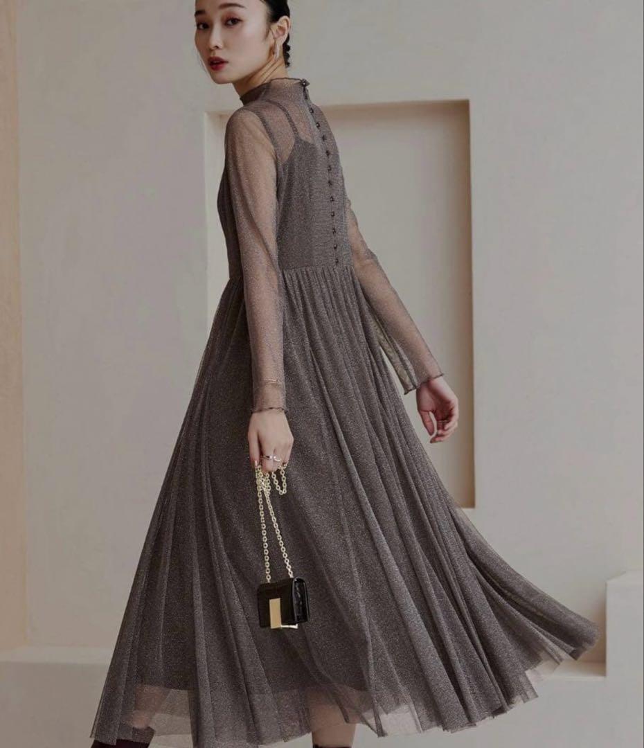 ラメチュールメロウワンピースドレスS RUIRUE BOUTIQUE