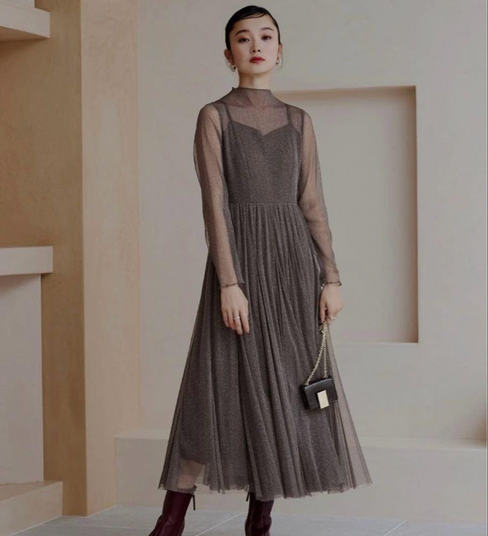 ラメチュールメロウワンピースドレスS RUIRUE BOUTIQUE