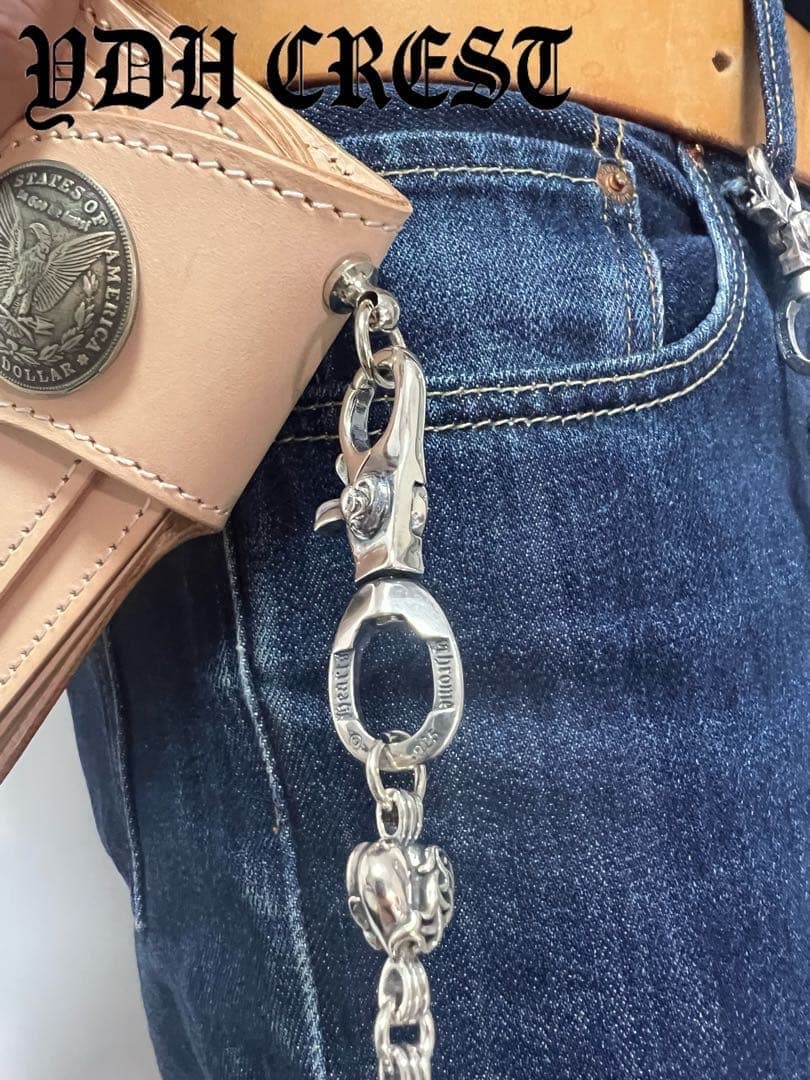 ★QBKB　ウォレットチェーン　ウォレットハートシルバーチェーン