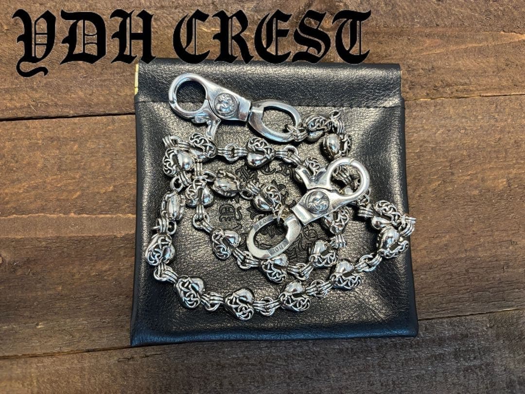 ★QBKB　ウォレットチェーン　ウォレットハートシルバーチェーン