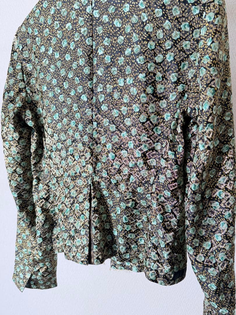 ドリスヴァンノッテン 花刺繍 総柄ノーカラージャケット ブルゾン