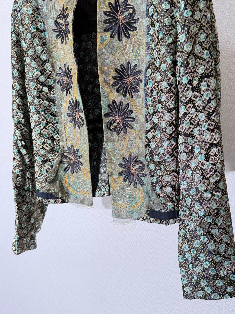 ドリスヴァンノッテン 花刺繍 総柄ノーカラージャケット ブルゾン