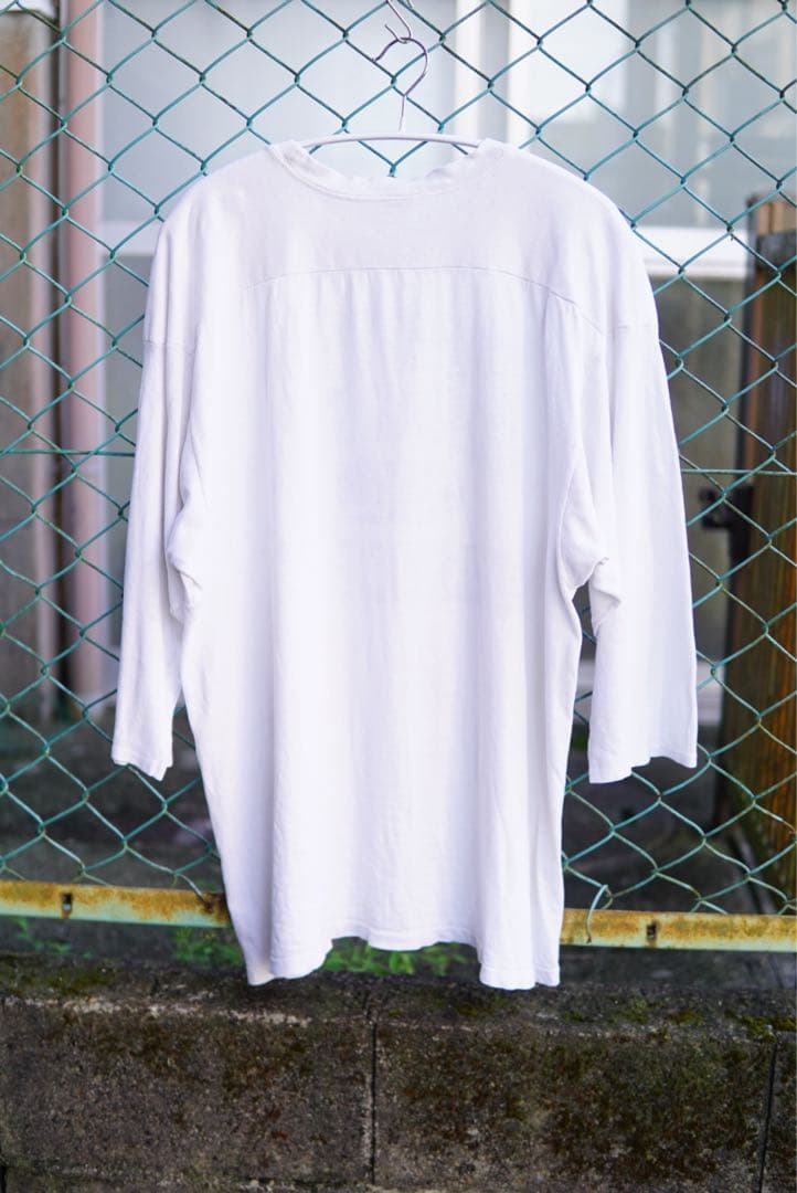 80s トリコタグ　champion フットボールTシャツ　希少品　袖　七分丈