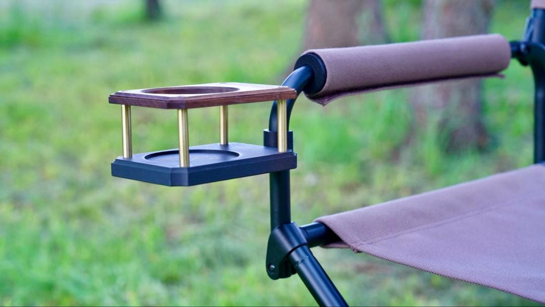 ウォールナット×真鍮 ドリンクホルダー（スノーピークFDチェア専用）