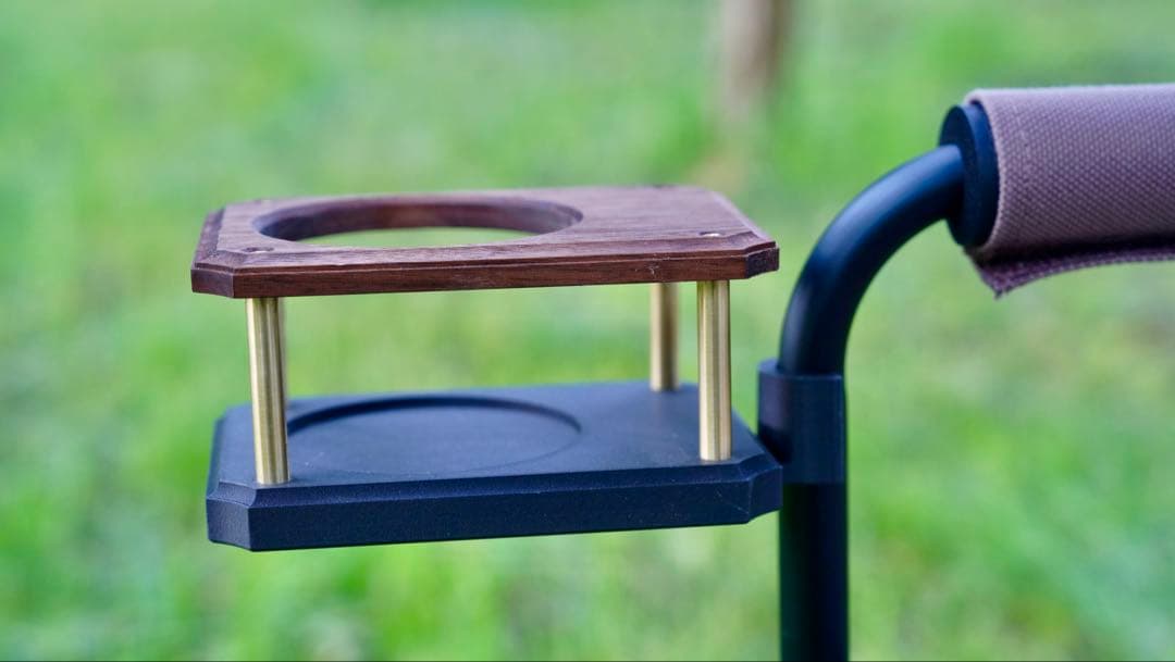 ウォールナット×真鍮 ドリンクホルダー（スノーピークFDチェア専用）