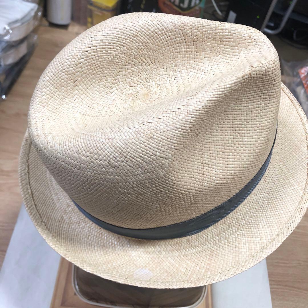 リクエスト値下美品伊製Borsalino paglia天然草ハットベージュ58