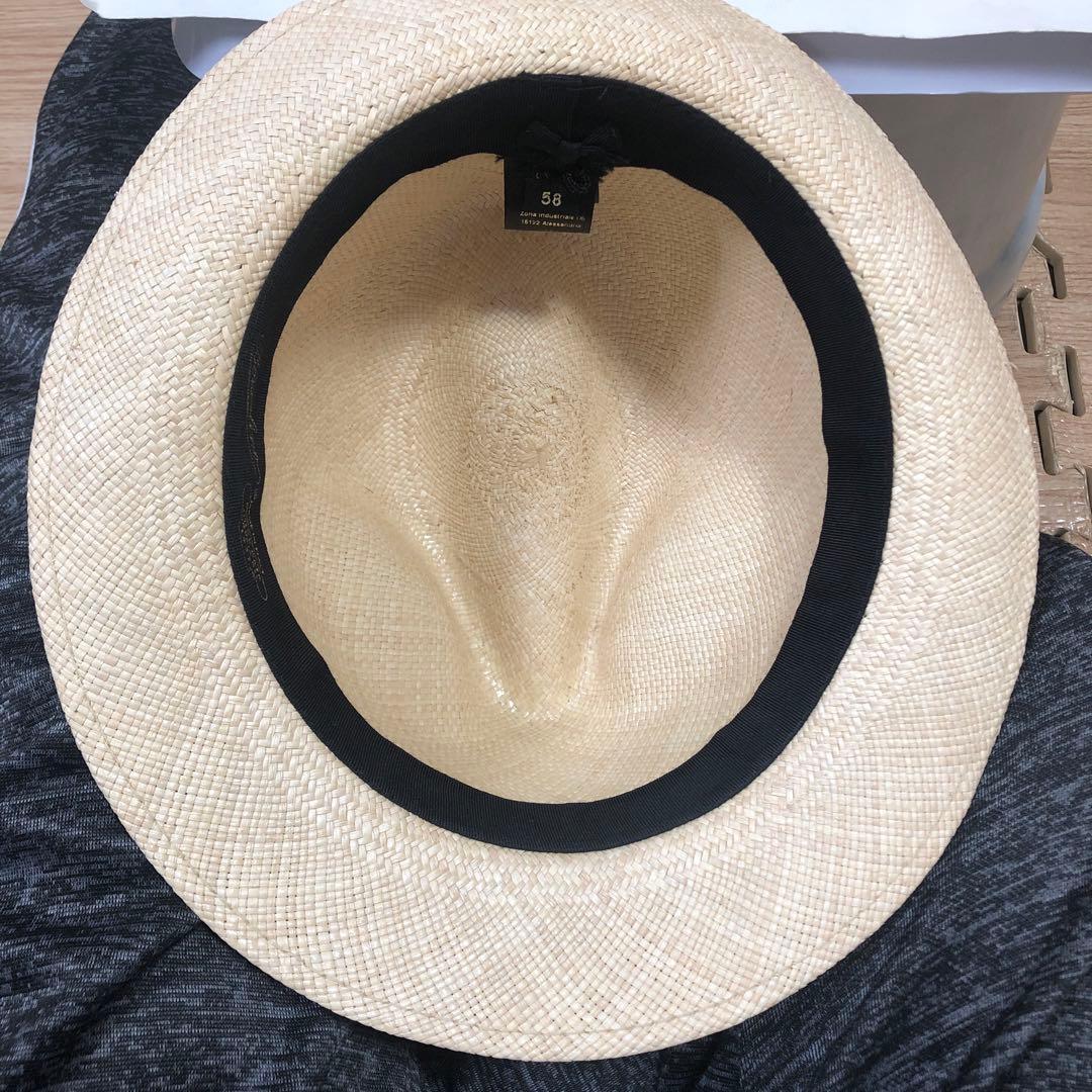 リクエスト値下美品伊製Borsalino paglia天然草ハットベージュ58