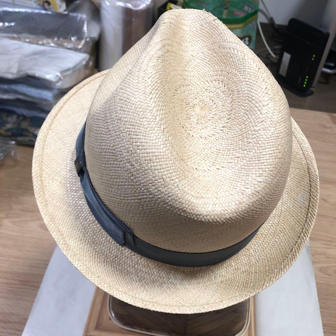 リクエスト値下美品伊製Borsalino paglia天然草ハットベージュ58