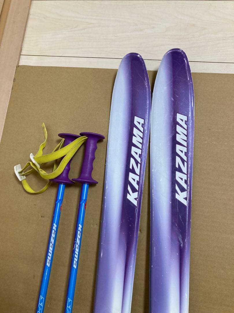 KAZAMAキッズ用スキー板120cmブーツ22cmストック90cm セット