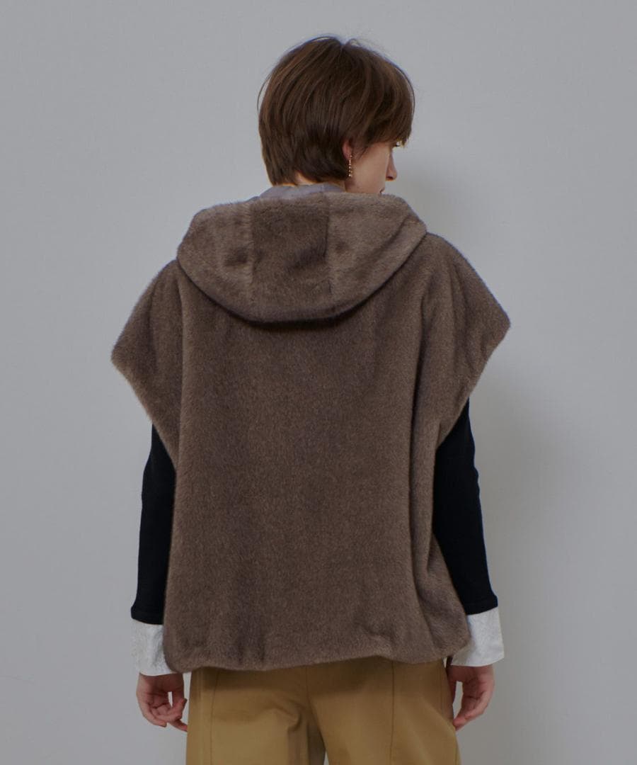 新品タグ付き【アルアバイル】フェイクミンクファーフーディーブルゾン