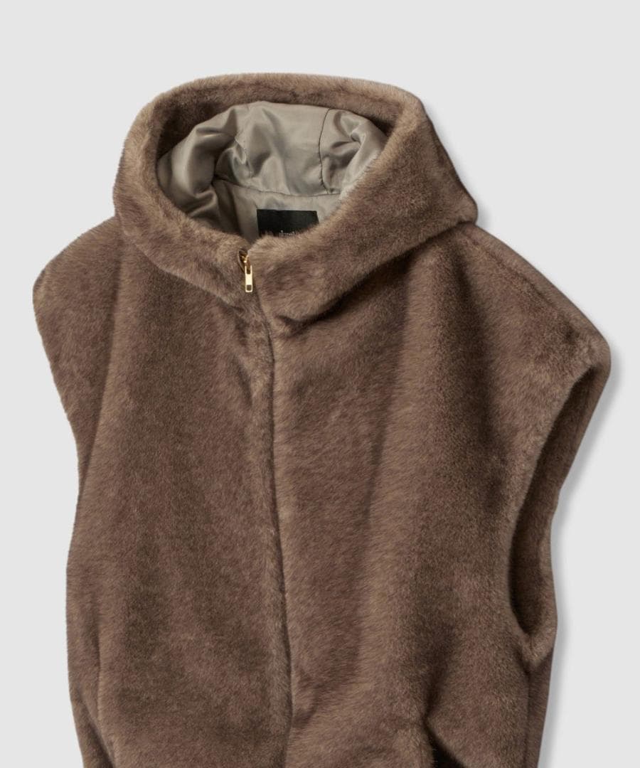 新品タグ付き【アルアバイル】フェイクミンクファーフーディーブルゾン