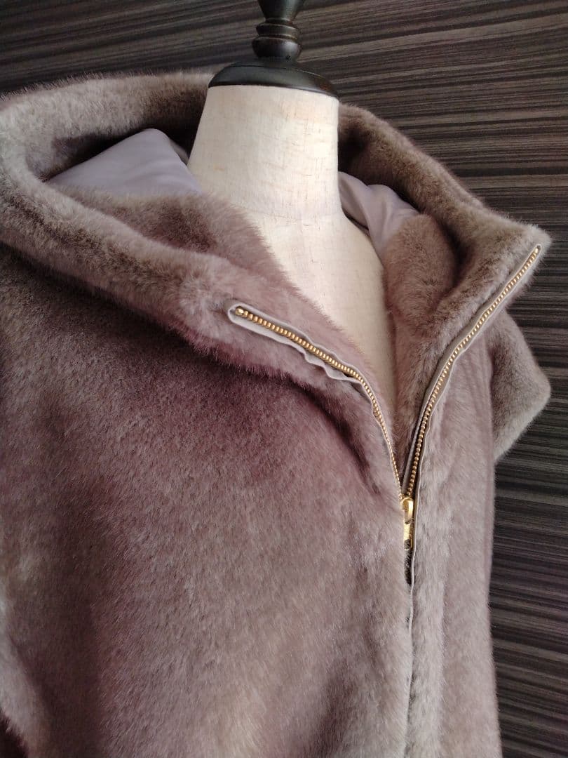 新品タグ付き【アルアバイル】フェイクミンクファーフーディーブルゾン