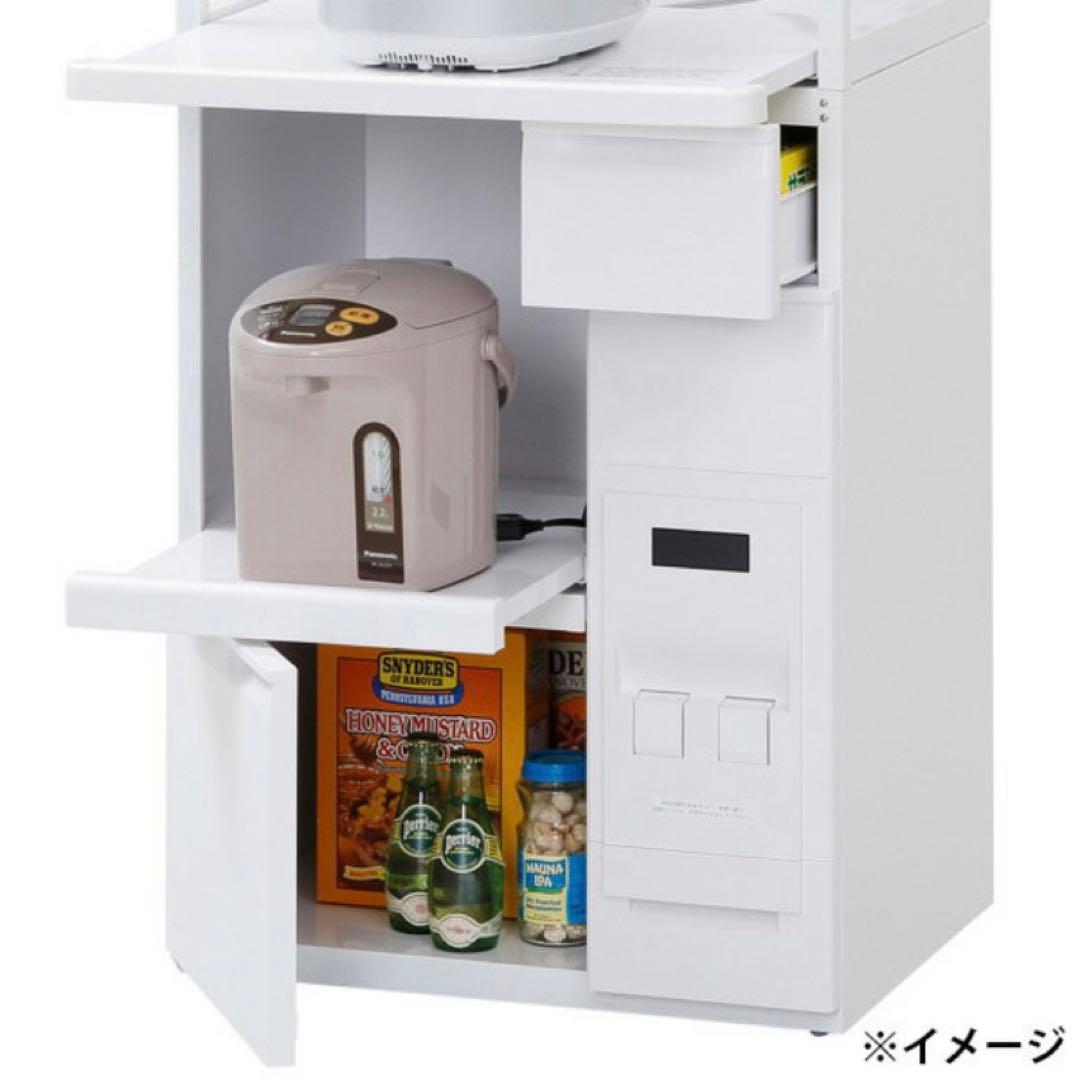 エムケー精工 レンジ台米びつ付 キッチン収納 レンジボード 美品 送料/設置無料