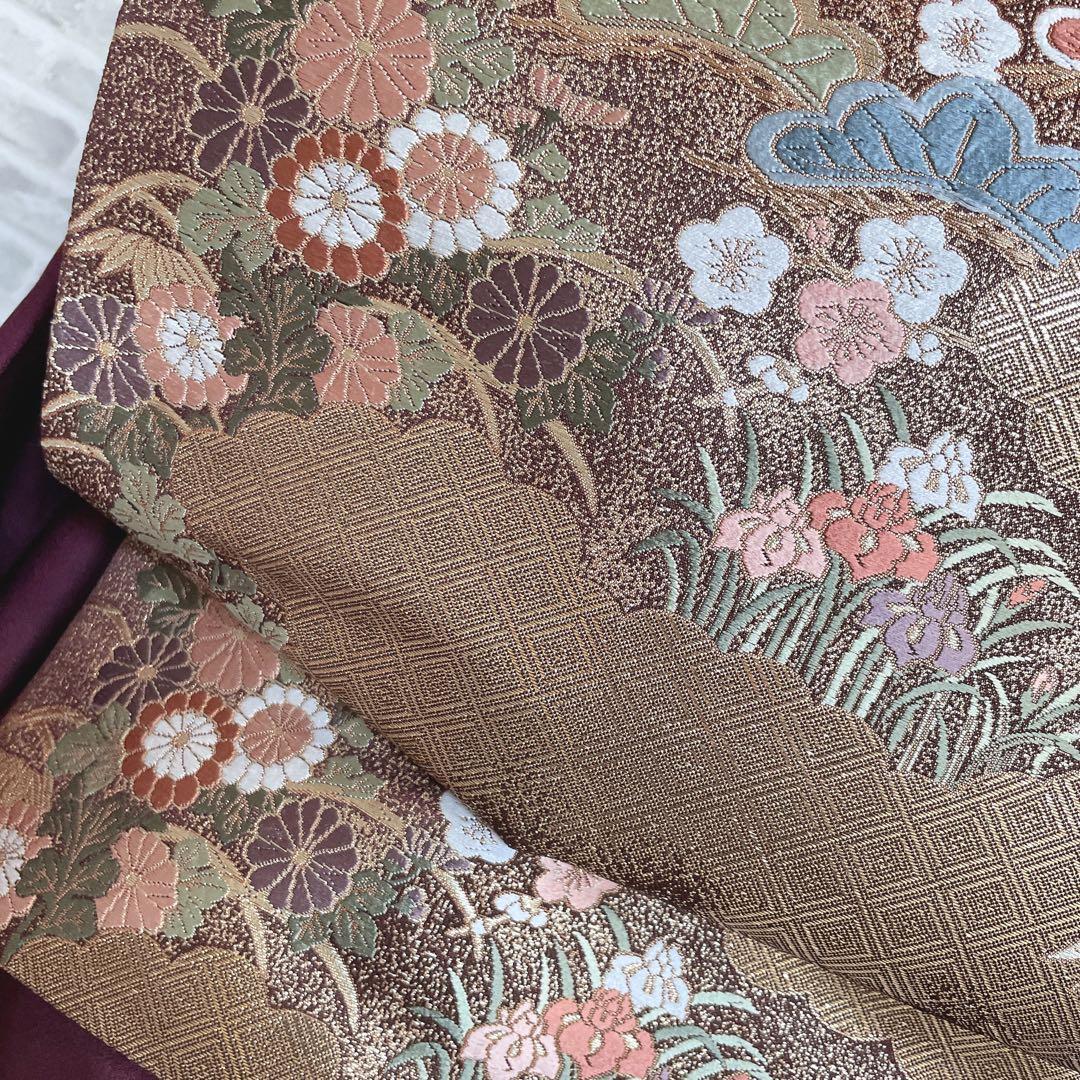 訪問着　フルセット　鳳凰　房亀　荒波　花丸紋　金彩加工　鮮やか　躍動的　Q3