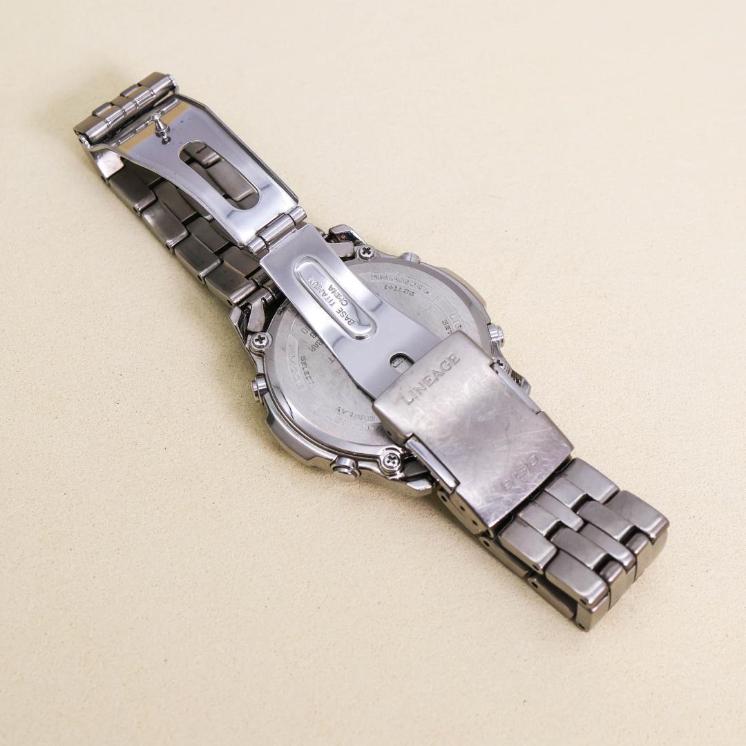 稼働 CASIO LINEAGE 腕時計 電波ソーラー チタン アナデジ1225
