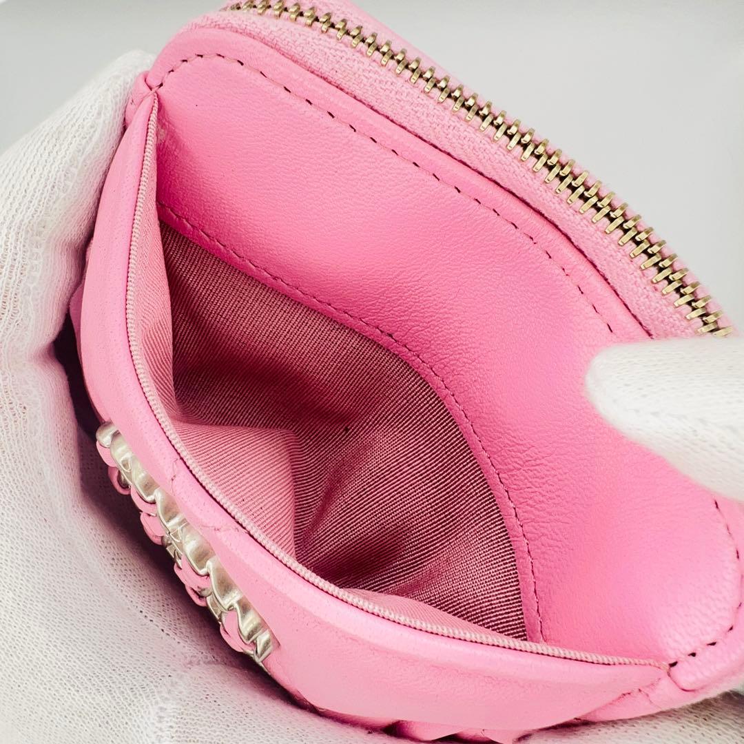 未使用級✨シャネル　マトラッセ　ラムスキン　ココ　ピンク　・カードケース