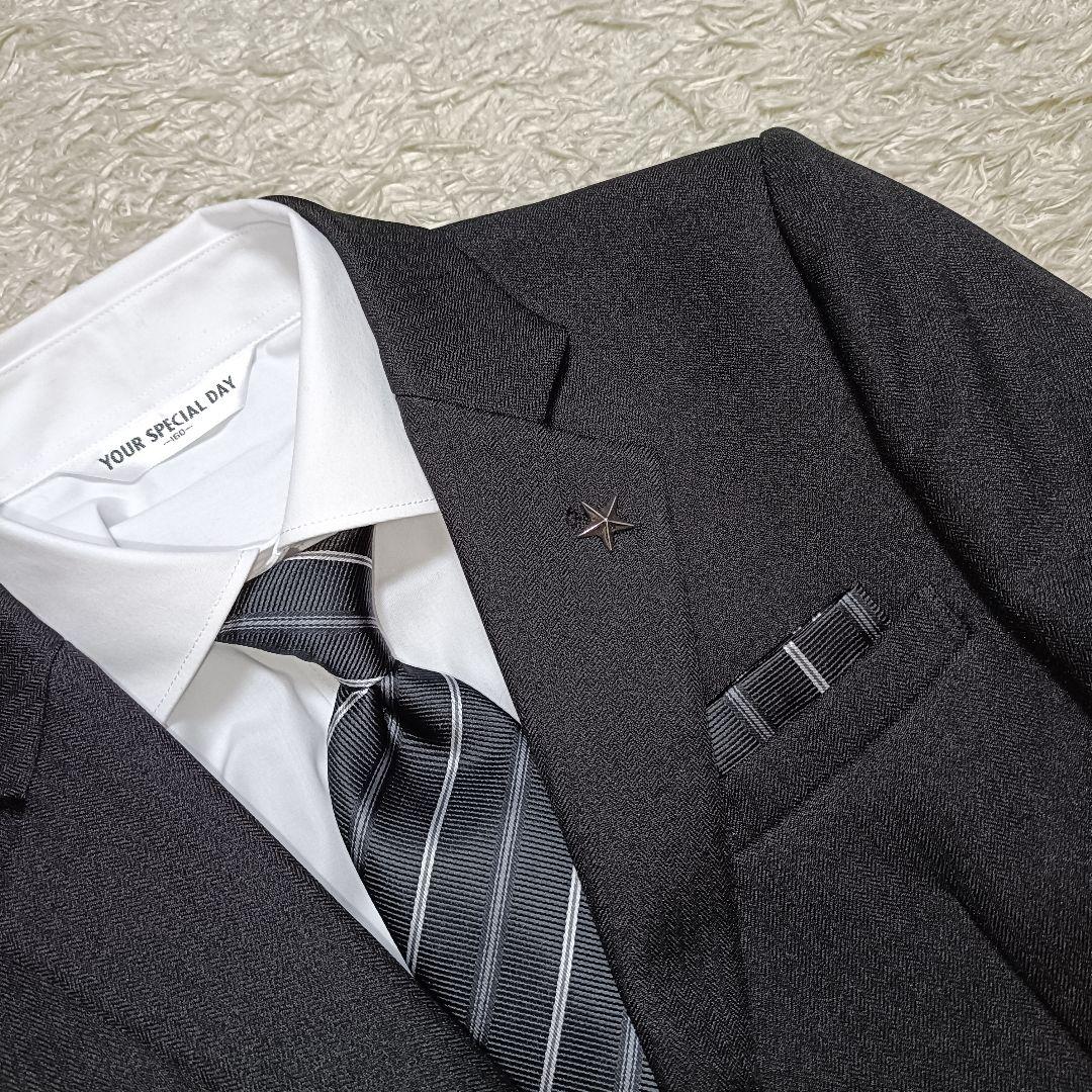 【6点セット】未使用級✨️ブラックフォーマルスーツ 卒業スーツ 卒服 160