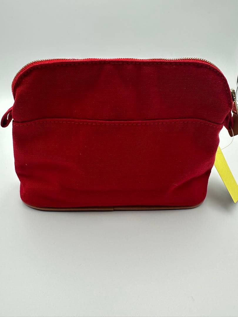 エルメス HERMES ボリードポーチ ミニミニ 赤 キャンバス 美品