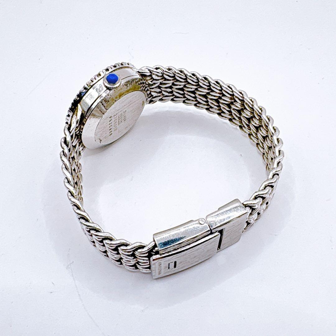 稼働品 WALTHAM シルバー ブラックダイヤル クォーツ レディース腕時計