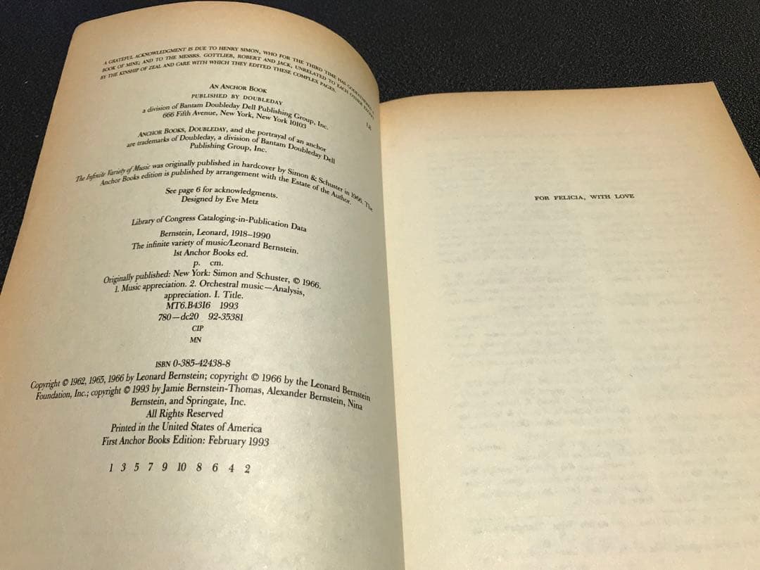 洋書LEONARD BERNSTEIN THE INFINITE VARIETY