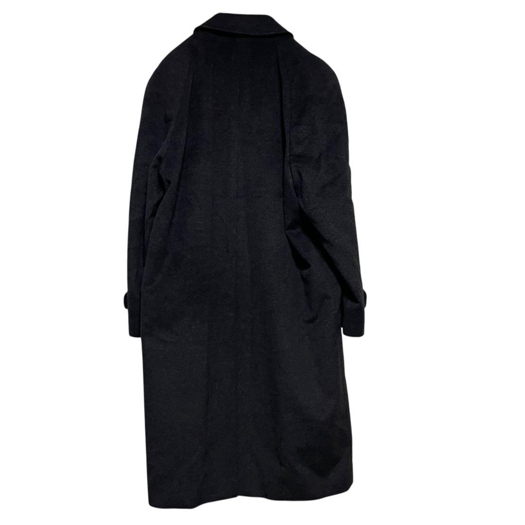 カシミヤ20%【vintage】マキシ丈比翼チェスターコート チャコール XL