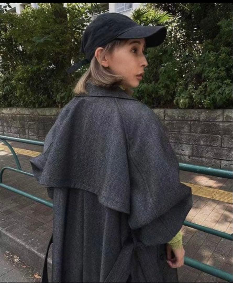 Ameri SUPERIOR FLARE TRENCH COAT S インディゴ