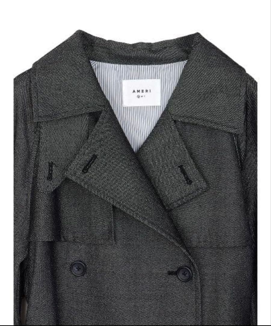 Ameri SUPERIOR FLARE TRENCH COAT S インディゴ
