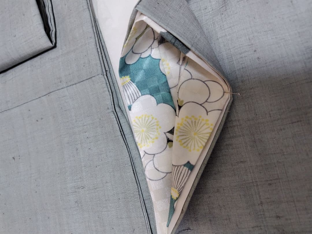 岡重 梅椿　ブルーグリーン　替え袖