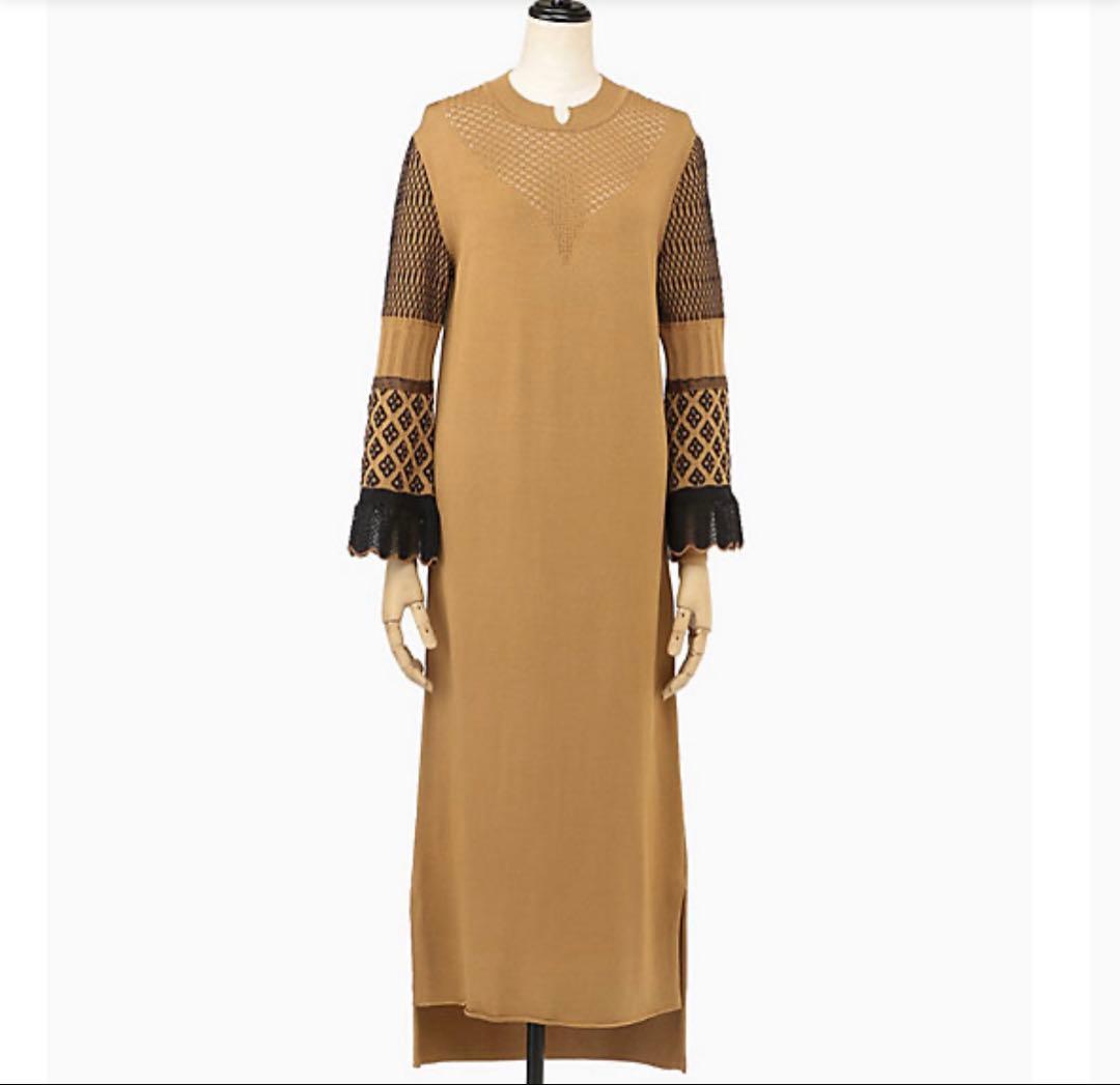 マメクロゴウチ/19ss Iラインニットドレス　ワンピース　人気デザイン