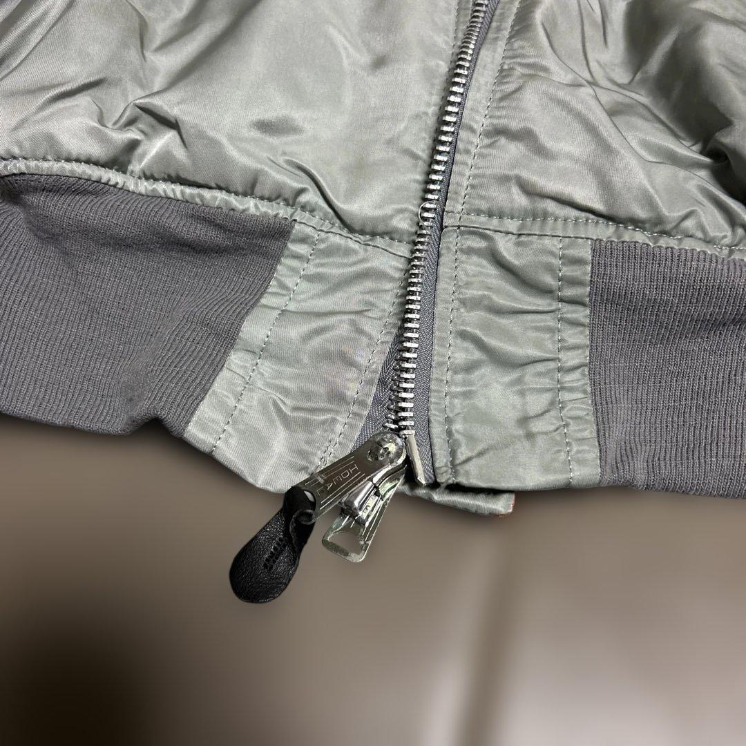 90s ALPHA USA製 MA-1 シルバー Lサイズ　『デッドストック』