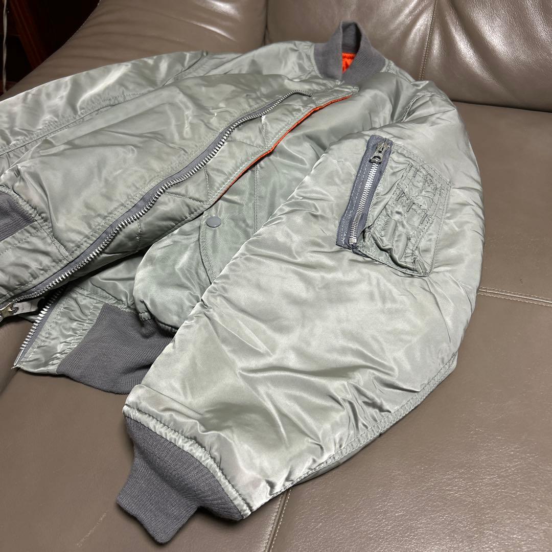 90s ALPHA USA製 MA-1 シルバー Lサイズ　『デッドストック』