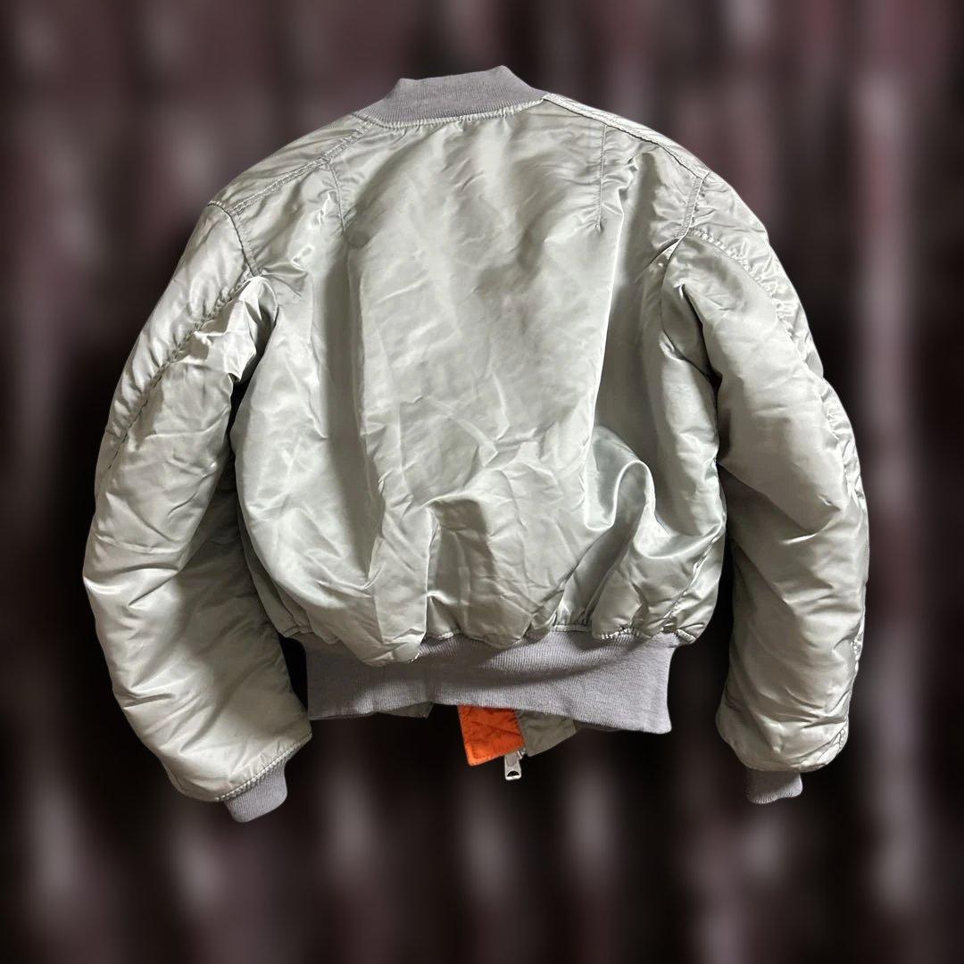 90s ALPHA USA製 MA-1 シルバー Lサイズ　『デッドストック』