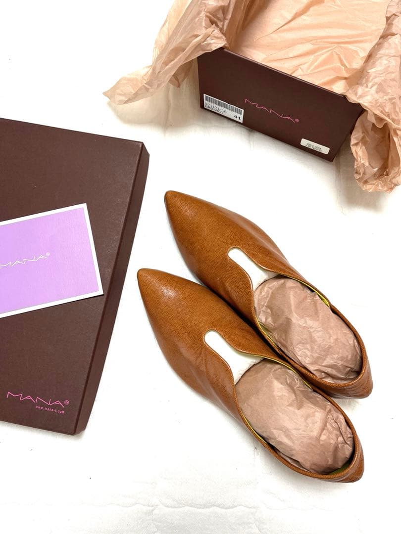 【MANA】今西優子ふかふかバブーシュ　 キャメル41(25.5)新品・未使用