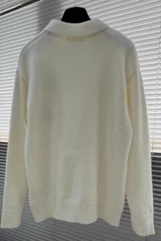 Ami Paris ホワイトポロニット 長袖セーターM