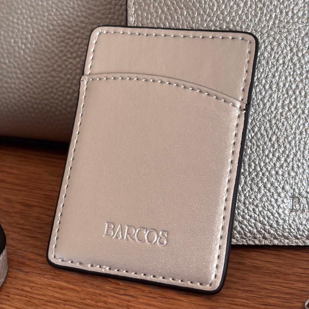 BARCOS レザー シルバー トートバッグ ポーチ パスケース ポシェット