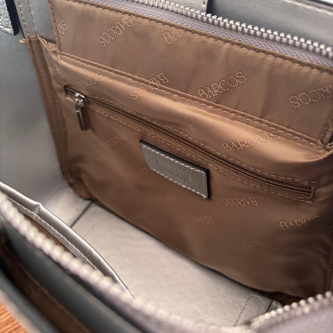 BARCOS レザー シルバー トートバッグ ポーチ パスケース ポシェット