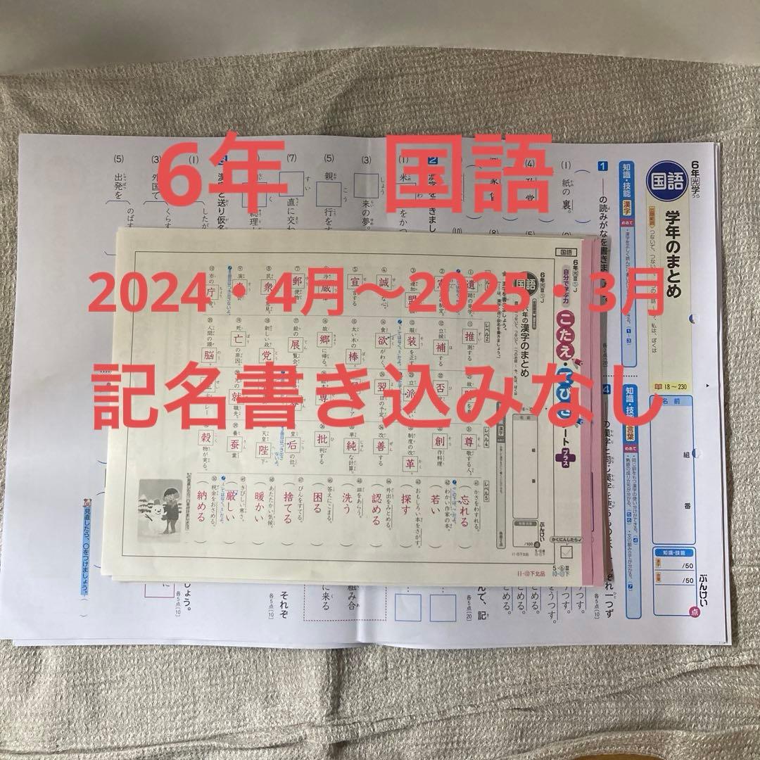 6年　国語　カラーテスト　答え　1年分　ぶんけい