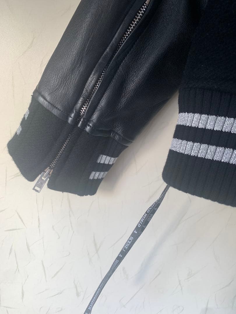 マスターマインド　ブラック スカル刺繍 スタジャン