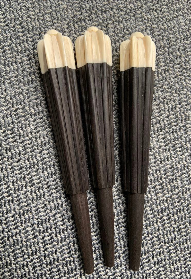 沖縄三線 黒木・天然牙製高級カラクイ3本セット