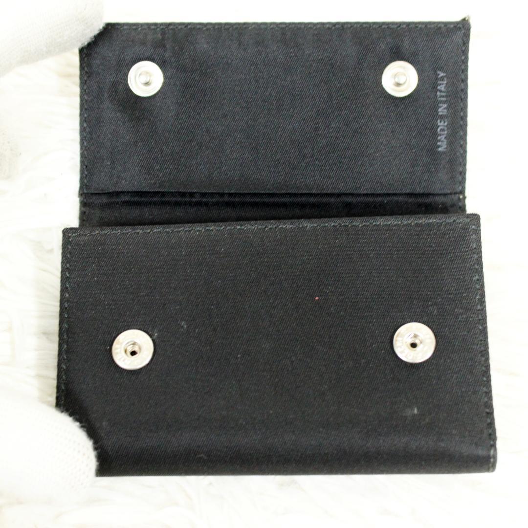 美品 PRADA プラダ 6連キーケース 三角ロゴ テスート ナイロン ブラック