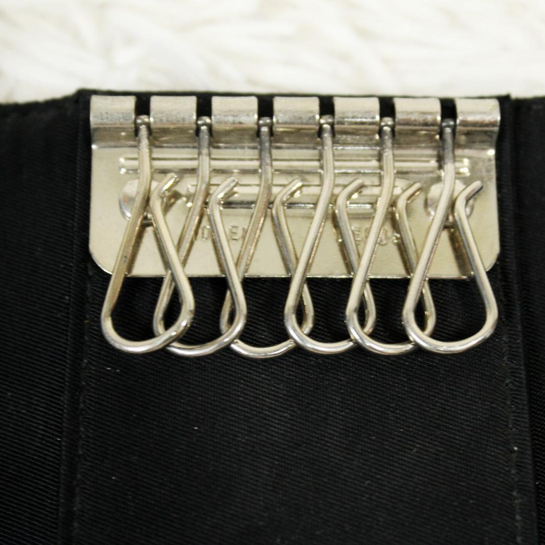 美品 PRADA プラダ 6連キーケース 三角ロゴ テスート ナイロン ブラック