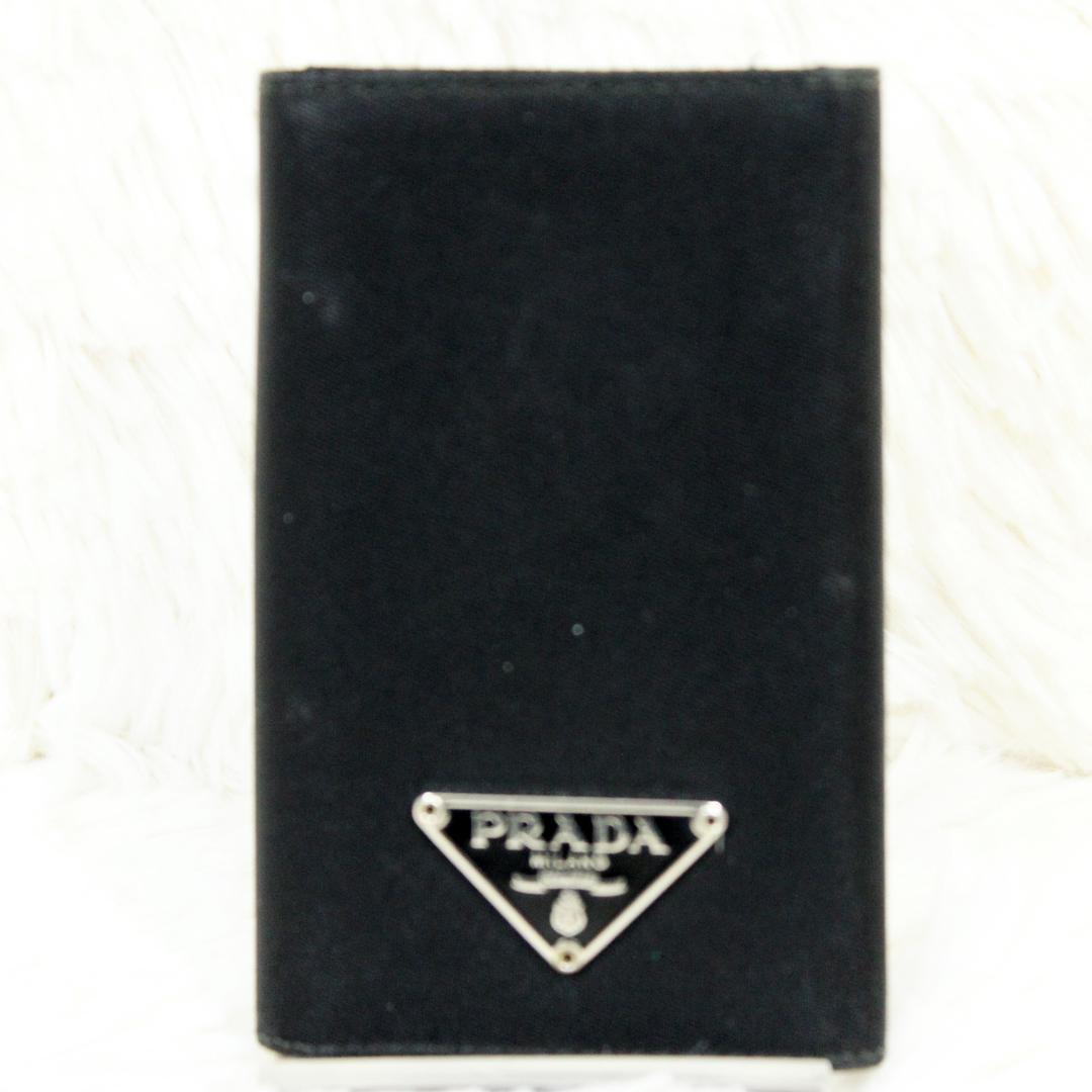 美品 PRADA プラダ 6連キーケース 三角ロゴ テスート ナイロン ブラック