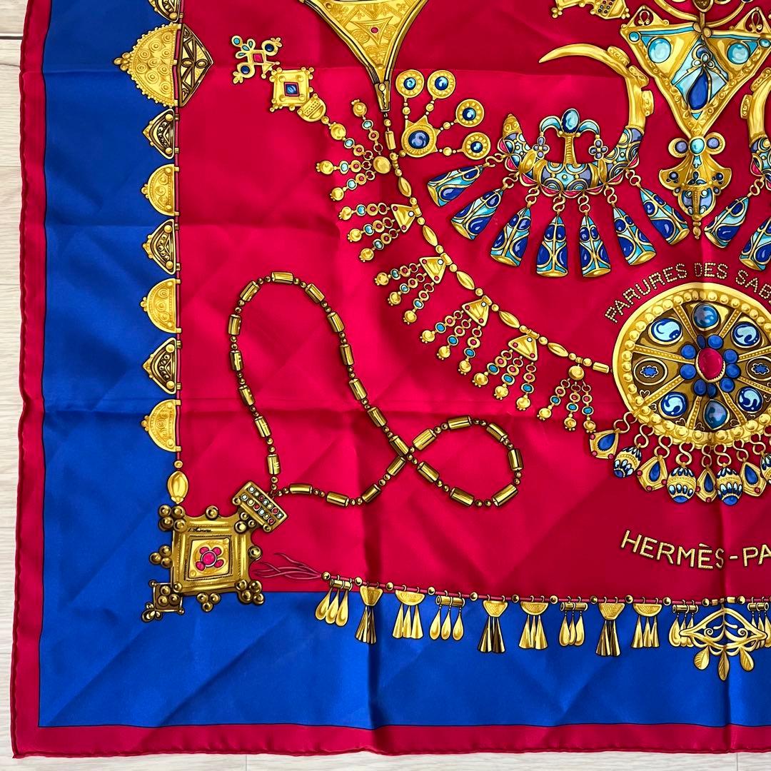 HERMES エルメス カレ90 砂漠のアクセサリー シルク スカーフ 女性 美