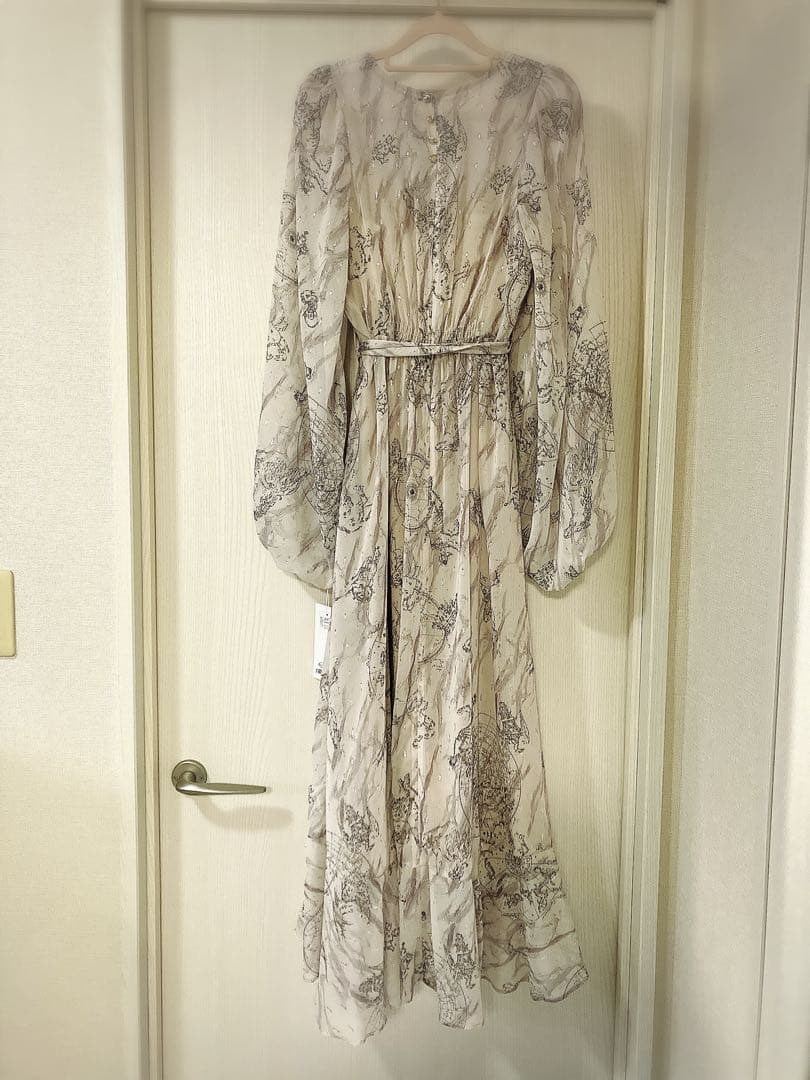 FRAY I.D フレイアイディー ホロスコーププリントリボンタイワンピース