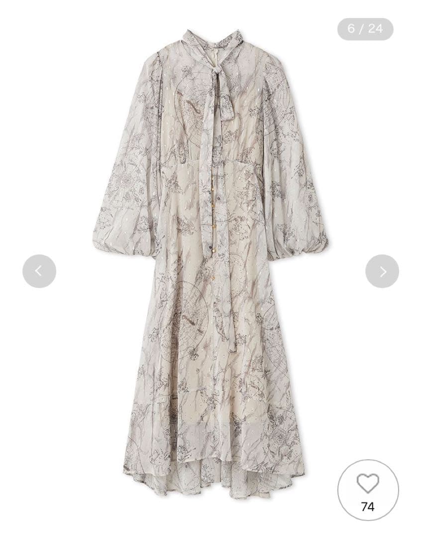 FRAY I.D フレイアイディー ホロスコーププリントリボンタイワンピース