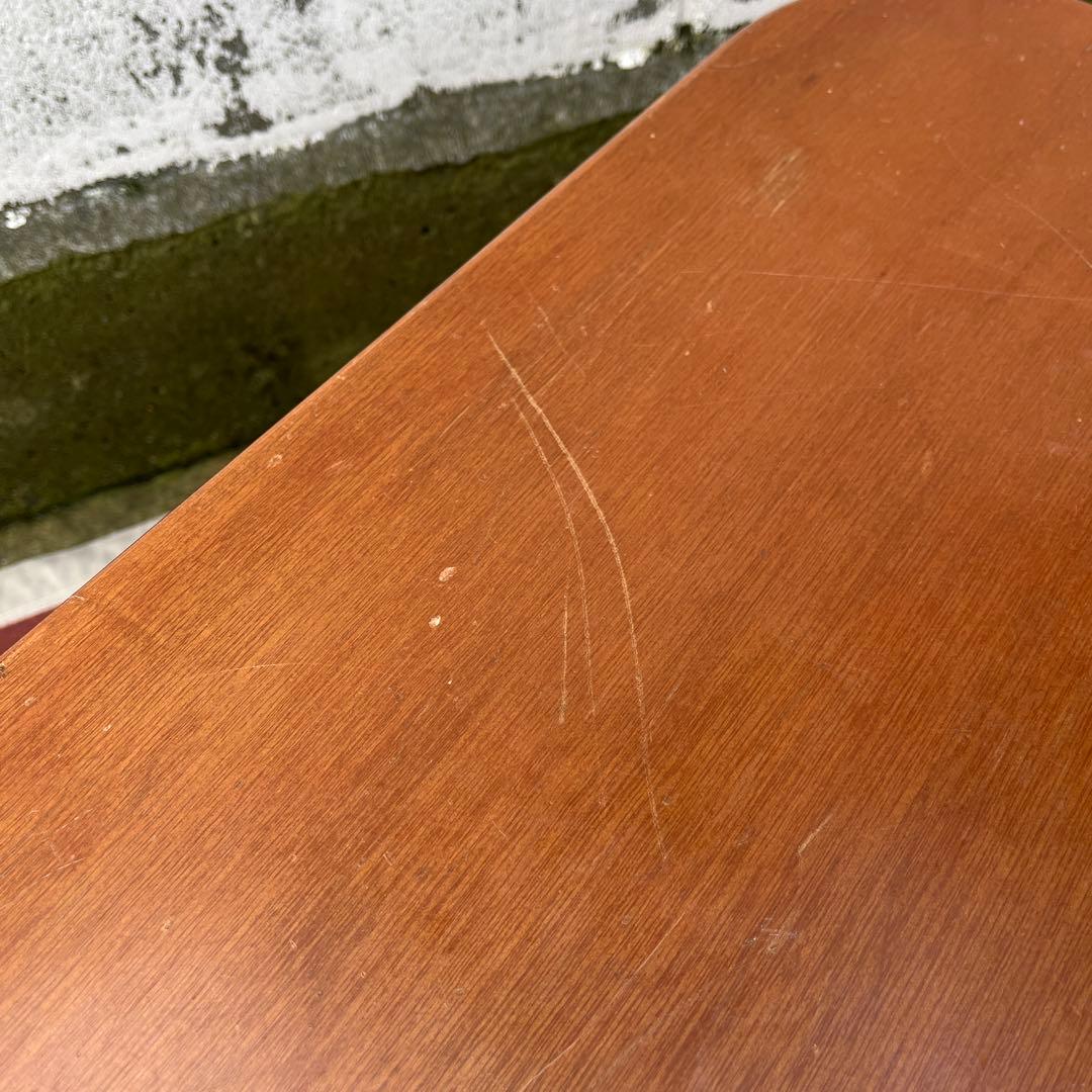 古家具ビンテージ品◾️サカベ 籐ラタン脚×木製天板 ローテーブル センターテーブル