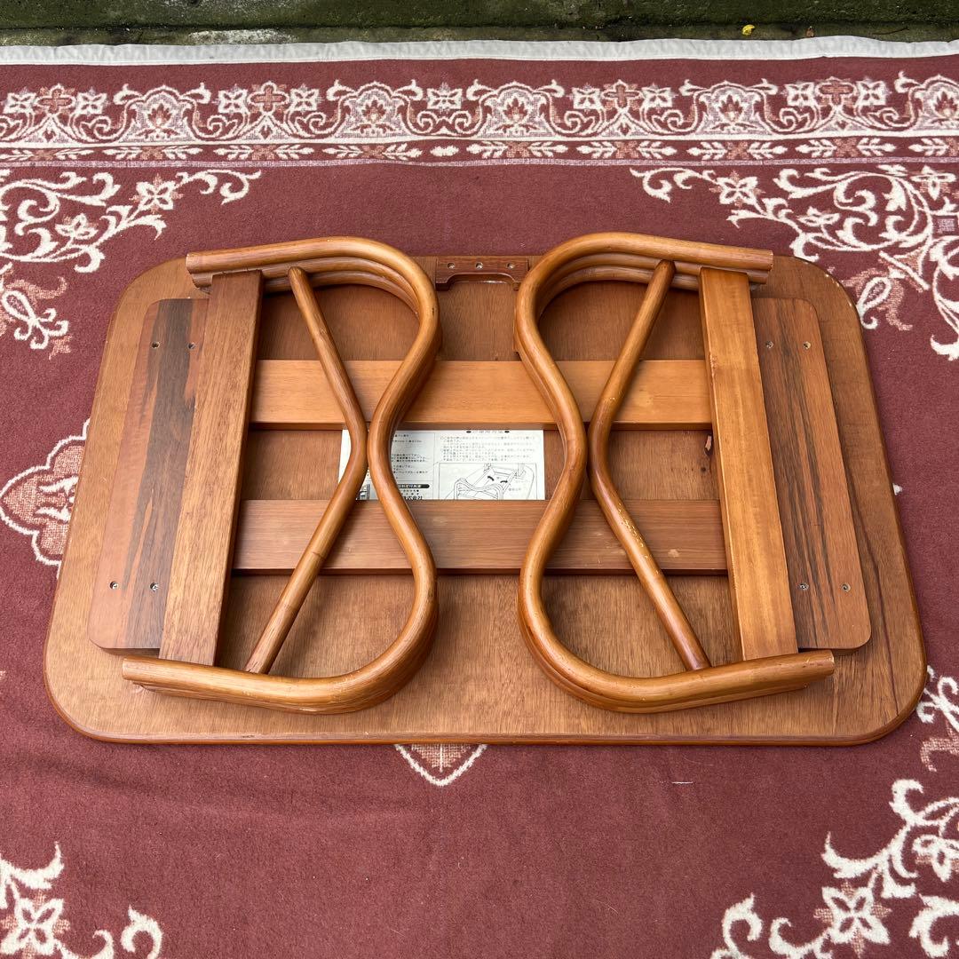 古家具ビンテージ品◾️サカベ 籐ラタン脚×木製天板 ローテーブル センターテーブル