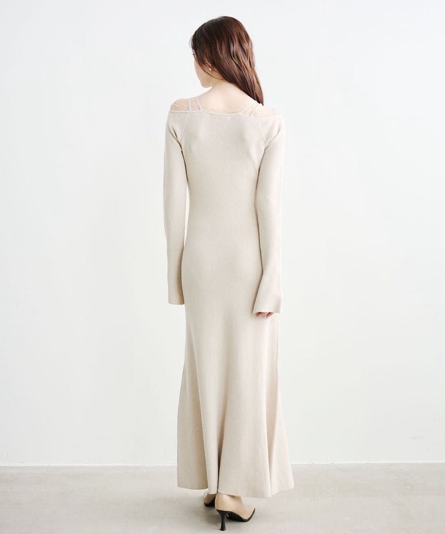 COCODEAL レースディティールオフショルニットワンピース（新品タグ付き）