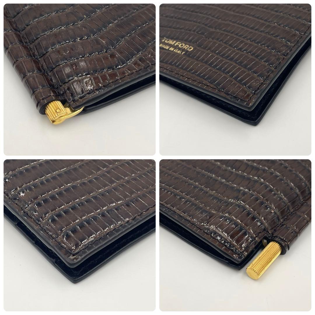よ*ー様 極上•未使用級✨TOM FORD マネークリップ 折り財布クロコダイル